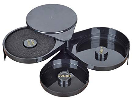 OSKOE Salt Keeper Bicchiere for Margarita Bicchiere da Cocktail Sale e Zucchero Rimmer 3 Livelli Cocktail Rimmer Contenitore Barattoli for Condimenti for Sale Zucchero Margarita Condimento Rack