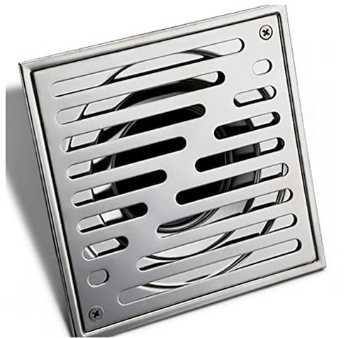 Abflusssieb für die Dusche Quadratisches Duschgitter aus 304 Edelstahl, Abflussstopfen, Fliesenbodeneinsatz, quadratisches Abflussgitter, Badezimmer-Abflussrohr, Abflussfilter Haarsieb (Color : 150mm