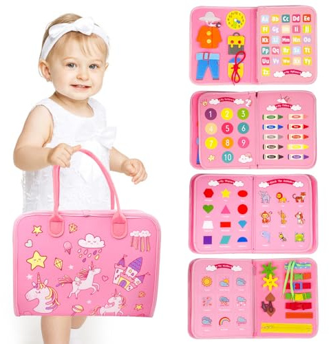 Lectorias Busy Board per Bambini, 1 2 3 Anni Pannello Sensoriale Montessori
