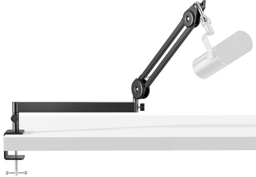 TONOR Mikrofonarm, Niedrigprofil-Mikrofonarm, voll einstellbarer Mikrofonständer mit Tischklemme Schraubadapter Kabelmanagement, für Streaming Gaming Podcast Studio Aufnahme Home Office T40LP Schwarz
