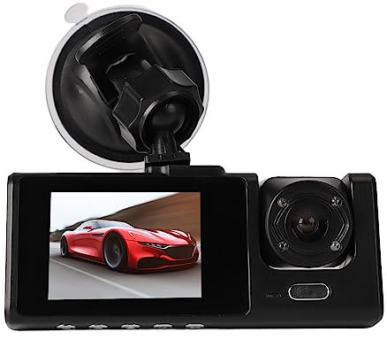 Dash Cam Tripla a Tre Vie, Dash Cam Durevole 1080P 12-24V, Registrazione Completa, 3 Obiettivi con Telecamera Posteriore per Auto
