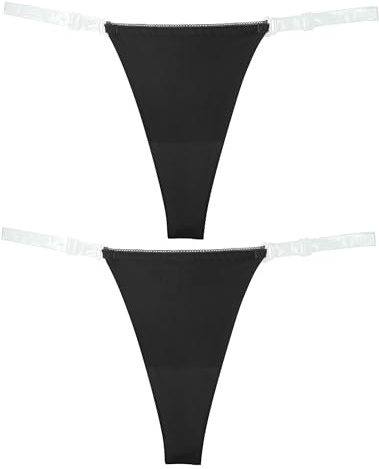 Aivtalk Donna G String Tanga Sexy Mutandine Trasparenti Slip Regolabile Invisibile Intimo Senza Cuciture Pantaloni Perizoma a Vita Bassa 2 Pezzi
