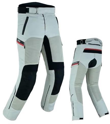 Herren Motorradhose mit Protektoren Textil Kombihose,herausnehmbar wasserabweisend,mit Cargotaschen Innenfutter Motorrad und Motorroller (DE/NL/SE/PL, Alphanumerisch, XL, Regular, Regular, GRY)