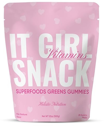 Organic Super Greens Multivitamin Gummies – Superfood Gummy Bears with Spirulina, Chlorella, Prebiotic Fiber, Fruits & Veggies for Gut Health, Digestion, Energy & Beauty – 100 Gummies
