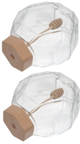 Cabilock Holzdeckel Und Rührstab 2 Stück Glas Honigaufbewahrung Für