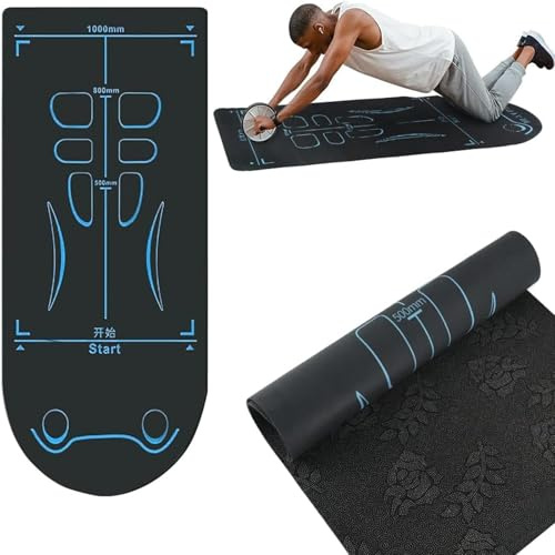 Pulunto Exercise Equipment Mat for Ab Roller Wheel, Non-Slip Yoga & Pilates Mat, Women's Exercise Mat, 60x150cm, Black