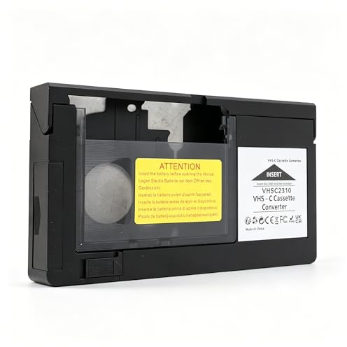 Adaptateur de Cassette VHS C, Compatible 12 Mm SVHS VHS C vers VHS, Caméscopes Motorisés VHS VHS C vers VHS, pour Lecteur de Cassette Vidéo VHS vers Conversion Numérique