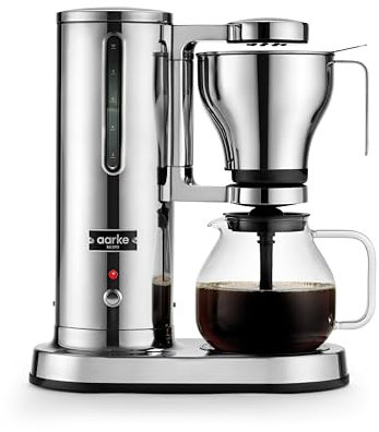 aarke Filterkaffeemaschine – Elektrische Kaffeemaschine aus Edelstahl, Glaskaraffe, Warmhaltefunktion, 10-Tassen-Kapazität, 250 ml -1.25L, Modernes Design, Kaffeezubereiter für Filterkaffee