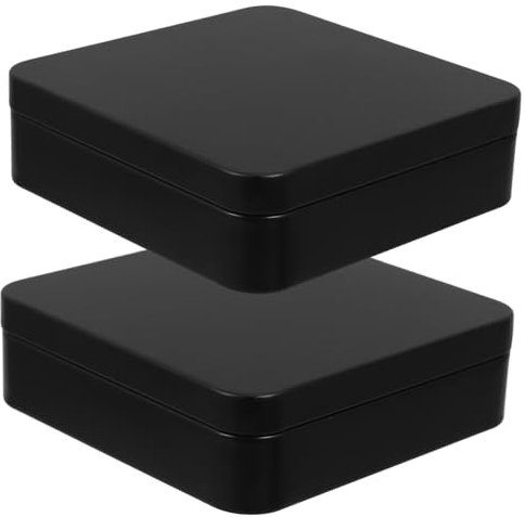 Ciieeo 2 Piezas Caja De Almacenamiento De Hojalata Mini Cajas Metálicas Con Tapa Estuche Multiusos Soporte Para Cartas De De Dulces Metálica Pequeña Para Guardar Cartas Dormitorio