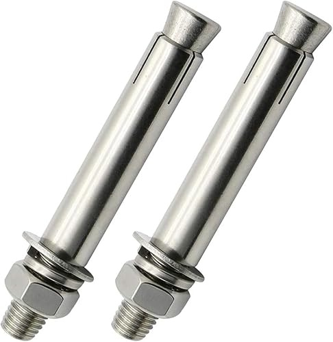 YDHSIKK Expansionsschrauben, Dehnschrauben, Ankerbolzen, 2 Stück Edelstahl-Dehnschraubenbolzen M16 - Externe Sechskantmutter Dehnhülse Bolzen Hochleistungs-Befestigungsbolzen(M16*120)