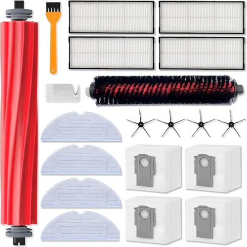 20 Stück Zubehör Für Roborock S7 Maxv Ultra, Ersatzteile Für Roborock S7 Pro Ultra, 1 Hauptbürste, 1 Selbstreinigende Bürste, 4 Wischtücher, 4 Filter, 4 Seitenbürsten, 4 Staubbeutel