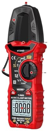 Pince ampèremétrique numérique HT206A/B/D, courant continu/alternatif 600 A, multimètre, ampèremètre, testeur de tension, ampèremètre, Hz, for voiture(HT206A)
