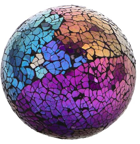 KAILIKETIY Dekokugeln Garten Wetterfest 4 Zoll Mosaik Kugeln aus Glas für Garten Dekoration mit Einzigartigem Sonnenspiegelndem Design für Outdoor und Heimdekoration
