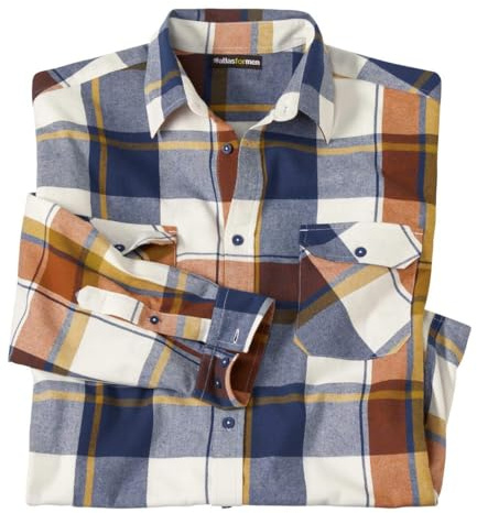 ATLAS FOR MEN - Camisa de Franela a Cuadros - 5XL
