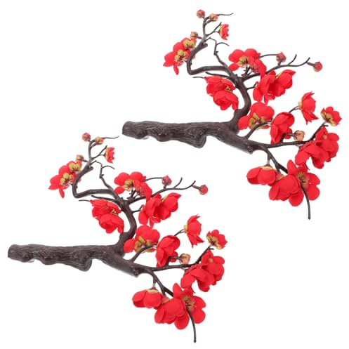 Abaodam 2 Piezas Ramo de Flores Artificiales de Ciruelo Decoración para Accesorios DIY para Bodas y Fiestas