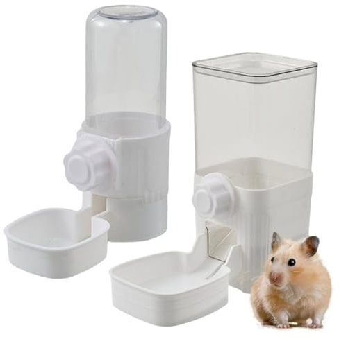 Dispensador de Agua para Pájaros | Distribuidor de Alimentos para Periquitos de Jaula, Estación de Alimentación y Bebedero Colgante para Inseparables, Periquitos, Loros de Interior, Gallinas, Ardón