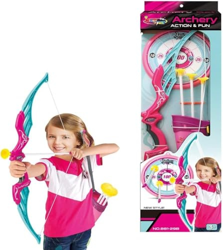 Neel Saanjh Bow And Arrow Set for Kids, Target Design, Durability, Portable Set, Ensure Safety, Lightweight, Easy to Use, Enhances Hand-Eye Coordination, Perfect for Indoor & Outdoor Play