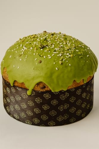 Petris Panettone Artigianale al Pistacchio, Dolce Natalizio Tradizionale con Glassa Verde e Granella di Pistacchi, 1 kg