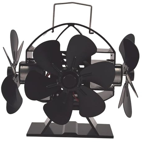 Milageto Ofenventilator, wärmebetrieben, 270°-Blaswinkel, leise, kompakt, Ofenzubehör, nicht elektrischer Kaminventilator mit 3 Köpfen, 18