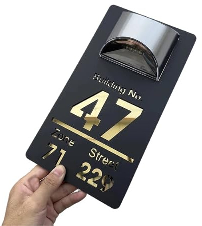Hausnummer,Hausnummernschild Solar-LED Hausnummernschild Personalisiert, Beleuchtetes Acryl-Adressschild Für Außen(Black Rose Gold,25x15cm,Font 1)