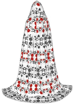 FHIZOAL Cape à capuche florale rose lierre avec feuilles pour adolescents – Déguisement de fête à thème pour cosplay, carnaval, sorcière, vampires