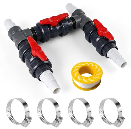 Bypass Set für Wärmepumpen Ø 50 mm, Inkl. 32 mm & 38 mm Schläuche + Adapter | Bypass Set Pool, Einfache Montage, Pool Solarweiche für Poolheizung, Schwimmbecken Wärmepumpe und Solaranlagen