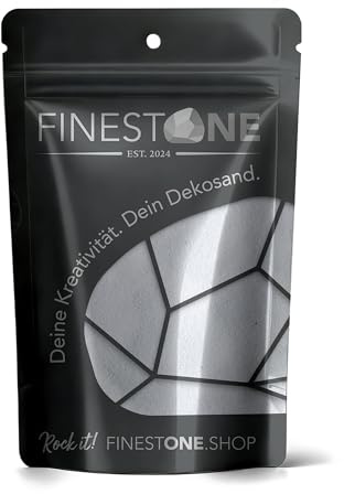 FinestOne® Premium Sand Weiß – Edler Deko-Sand Natur für DIY, Basteln, Resin & Jesmonite, Körnung 0,1–0,6 mm, Zusätze – 1 kg