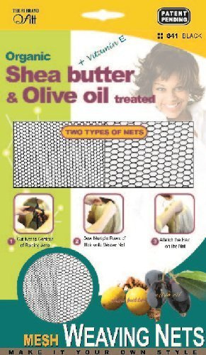 Qfitt Organic Shea Butter & Olive oil treated Mesh Weaving Nets, green 1 Count (Pack of 1)