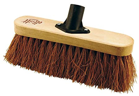 Elliott 25 cm Natural Coconut Fibre FSC Certified Broom Head Replacement with Stiff Bristles – Heavy Duty, Ideal for Indoor use, Homes, Kitchens and Spring Cleaning