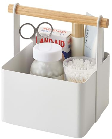 YAMAZAKI 2313 TOSCA Tool Box S, white, Steel/Wood, 16 x 13 x 16 cm
