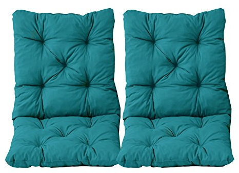 Ambientehome 2er Set Sitzkissen und Rückenkissen Sessel Hanko, türkis, ca 50 x 98 x 8 cm, Polsterauflage