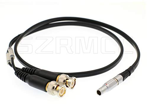 SZRMCC 0B 5 Pin Male to 2X BNC Time Code Input Output Cable for Sound Devices XL-LB2 (Straight)