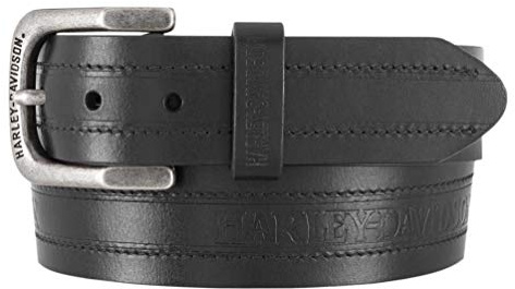 Harley-Davidson Herren Road Trip H-D Gürtel aus echtem Leder - Antik Nickel Schnalle