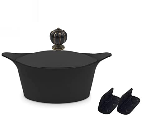Cookut, L'incredibile casseruola nera con bottone in ceramica, 4,5 l, 24 cm