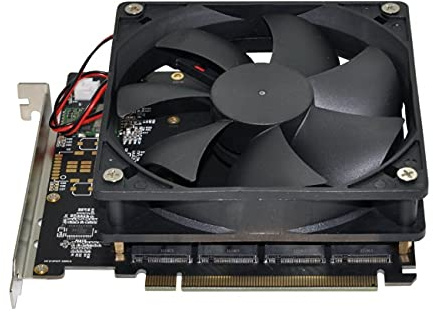 NFHK 4 x NVME M.2 AHCI auf PCI-E Express 3.0 Gen3 X16 Raid-Karte mit Lüfter VROC Raid0 Hyper Adapter