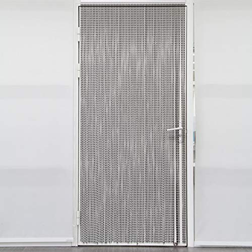 Dhouse Aluminium Chain Strip Curtain Fly Pest Door Blinds Screen Control Curtain Roller Blind Fly Insect Blinds Pest Control Screen Fly Screens for Door Window Home Decoration Black