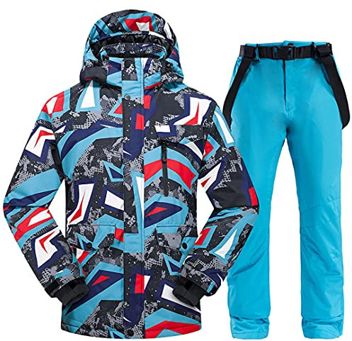 Winter Herren Skianzug Skijacke und Hose für Männer Warm Wasserdicht Winddicht Skifahren und Snowboarden Anzüge Skimantel Skianzug 4M