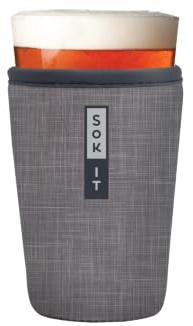 Sok It Pint Sok Beer Glass Sleeve Insulated Neoprene Cover (Anthracite, Pint Glass Sleeve)