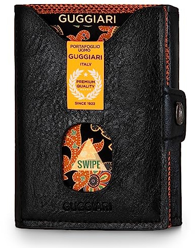 GUGGIARI Zen® Cartera Hombre con Botón y Portamonedas - Lava