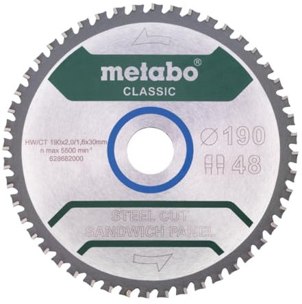 Metabo Sägeblatt SteelCutSandwichP Classic 190x30