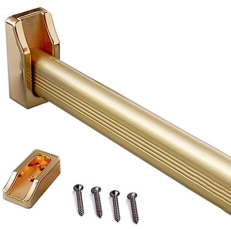 Kleiderstange Schrank Rohr Garderoben Stange Gold Wäschestange Zum Aufhängen Von Kleidung, Wandmontage Kleiderstange Für Schrank/ Garderobe/ Raumteiler, Metall-Aluminium-Gardinenstangen Für Fenster (