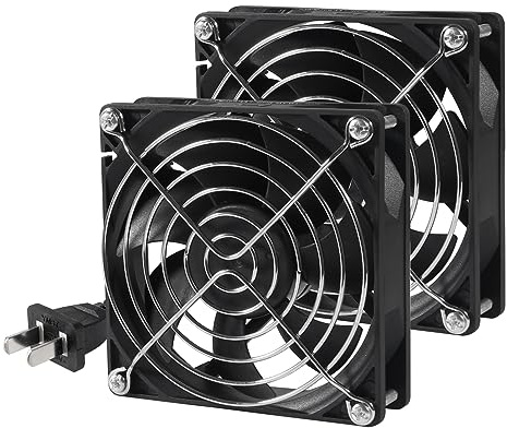 UMLIFE 2Pack AC Power Axial Fan 110V 120V 9025 90mm x 25mm Dual Ball Metal for DIY Ventilation Exhaust Projects Cooling