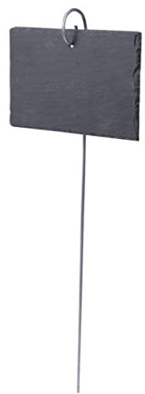 BESPORTBLE Schiefer Pflanzenetikett Wetterfest Mit Eisenaufhänger Für Gartenbeet Pflanzen Kräutermarker Outdoor Deko Gartenprodukt Markierungsschild