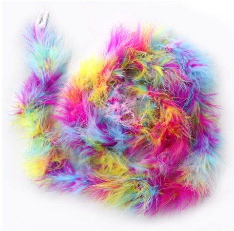 Hrlace 2 Meter Marabu Federboa Natürliche Truthah Feder Boa Flauschige Marabu Boa Feder Girlande Weihnachtsgirlande für DIY Basteln Hochzeit Weihnachten Tanzen Party Dekorationen 16g Bunt