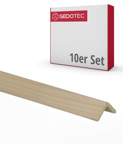 Gedotec Holzleisten - Holzbretter zum bauen Winkelleisten aus Holz 100 cm | 10 Stück 35 x 35 mm | BASIC | vielseitiges Winkelprofil und Holz zum Basteln von verschiedenen Objekten | Eckschutzprofil