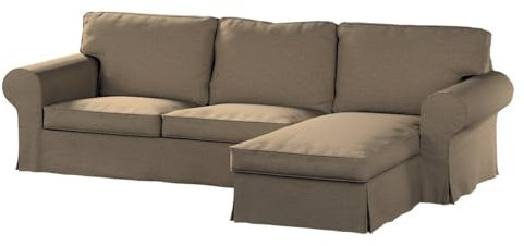 dekoria Ersatz für Bezug für Ektorp 2-Sitzer Sofa mit Recamiere Sofahusse passend für Modell Ektorp beige