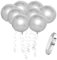 Lot de 8 ballons en aluminium et 1 ruban - Décorations de ballons de fête élégants et beaux, brillants - Ballons géants pour fêtes et célébrations (argenté)