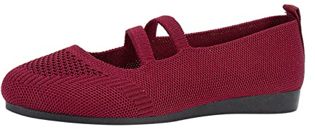 Dasongff Ballerines Femme Petit Talon Décontractées Eté - 2024 Chaussures de Sport Plates Respirant - Chaussures Plates à Enfiler en Tricot - Confortables - Bout Rond - Grande Taille
