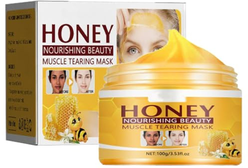 Honey Tear-Off Mask, Pore Cleansing Rip-Off Mask, Skin Rejuvenation And Brightening, Deeply Cleans Moisturizing, For Pore Tightening Nourish And Renew for All Skin Type (2PCS)