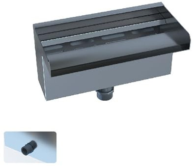 Pool Wasserfallbrunnen, Pool Überlauf aus Edelstahl 304 für den Sheer Descent Garden im Freien, mit Breiterer Wasserflussplattform und Rohrverbinder(30cm/11.8in)
